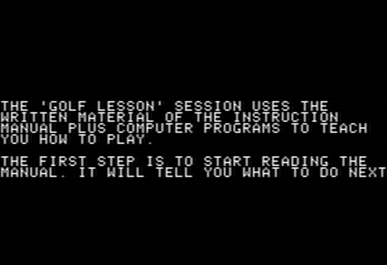Hi-Res Computer Golf 2 (Apple II) screenshot: Starting the Gold Instructions