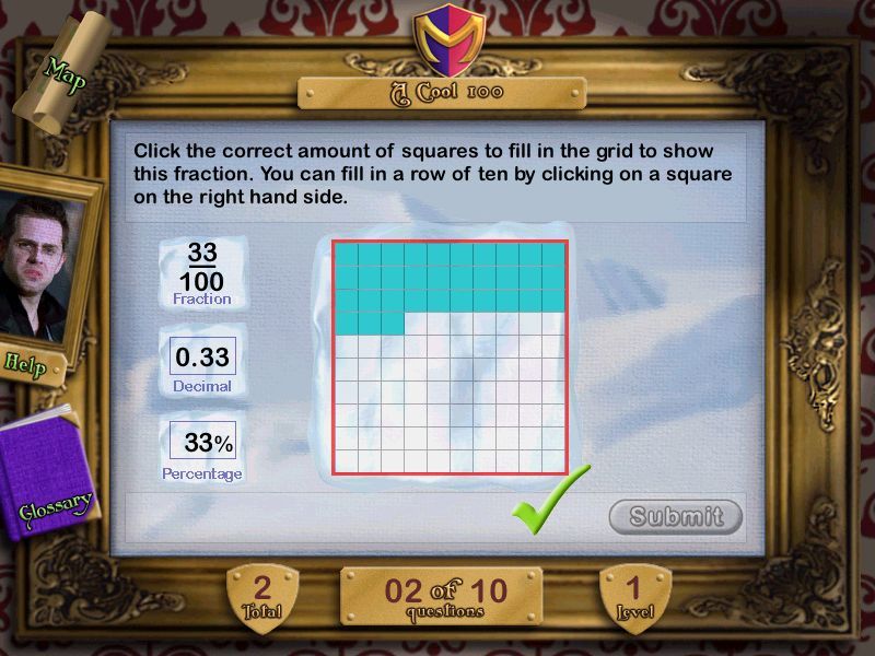 Maths Mansion: Disk Two (Windows) screenshot: A Cool 100: A sample level one question