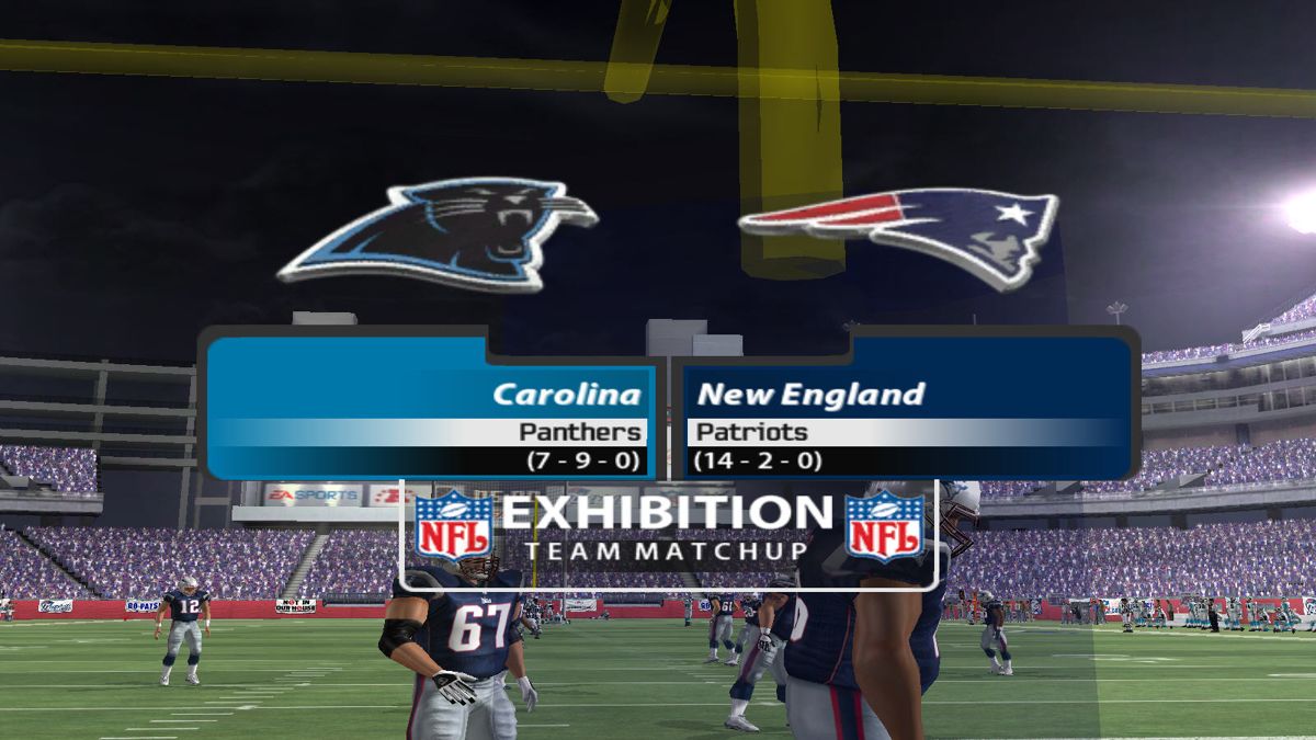 Madden NFL 06 (Windows) screenshot: Exhibition game: Carolina Panthers vs New England Patriots