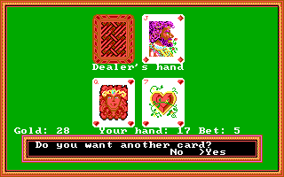 Questron II (DOS) screenshot: In this game way, gambling is your way to fortune. (But not this game.) Is that didactic, I ask?