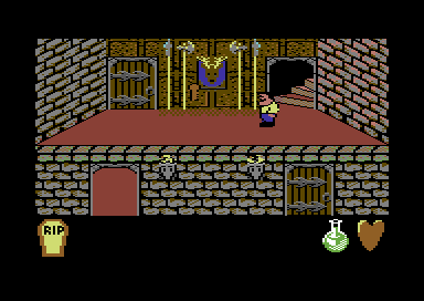 Frankenstein Jnr. (Commodore 64) screenshot: Search the castle.