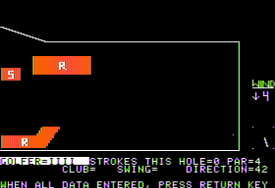 Hi-Res Computer Golf 2 (Apple II) screenshot: The First Course