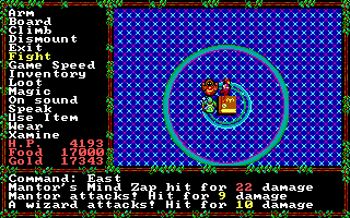 Questron II (DOS) screenshot: So this is the Evil Book of Magic? Well it's big. Stop hitting me, you guys.