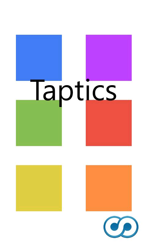 Taptics (Windows Phone) screenshot: Title screen (at original device resolution)