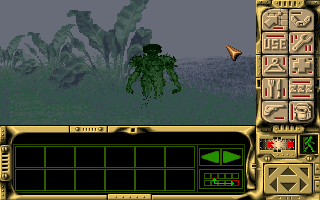 Robinson's Requiem (DOS) screenshot: Attacked by a swamp creature.