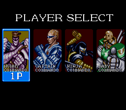 Captain Commando (SNES) screenshot: Player Selection