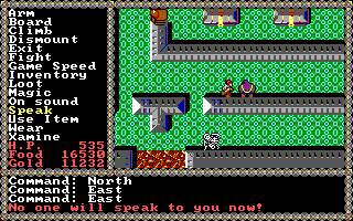 Questron II (DOS) screenshot: Another castle killing spree. I wonder why nobody wants to speak to me anymore?