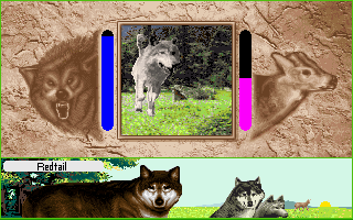 Wolf (DOS) screenshot: The pouncing wolf animation