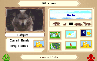 Wolf (DOS) screenshot: Scenario information