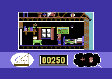 Huxley Pig (Commodore 64) screenshot: Start of your adventure.