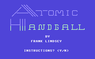 Atomic Handball (Commodore 64) screenshot: Title Screen