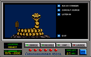 Where in America's Past Is Carmen Sandiego? (DOS) screenshot: A snake! I hate snakes!