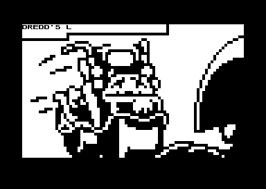 Judge Dredd (Commodore 64) screenshot: About to ride your Lawmaster Bike.