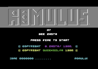 Romulus (Commodore 64) screenshot: Title screen.