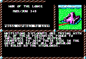 War of the Lance (Apple II) screenshot: Intro screen