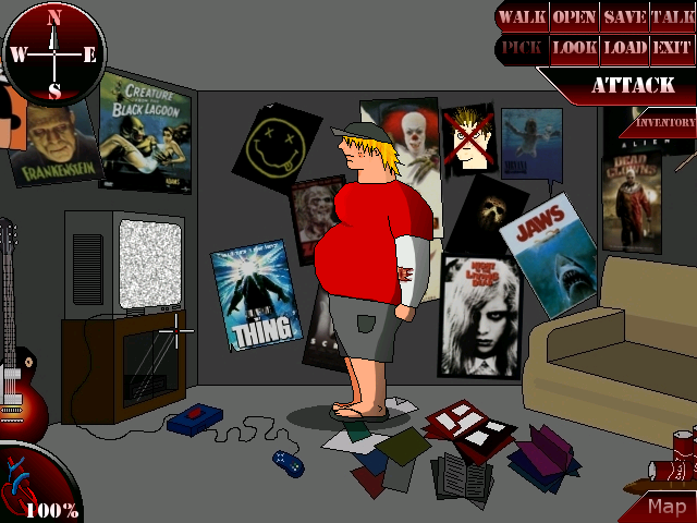 Escape from the Chaotic City (Windows) screenshot: Eddy awakes in his room