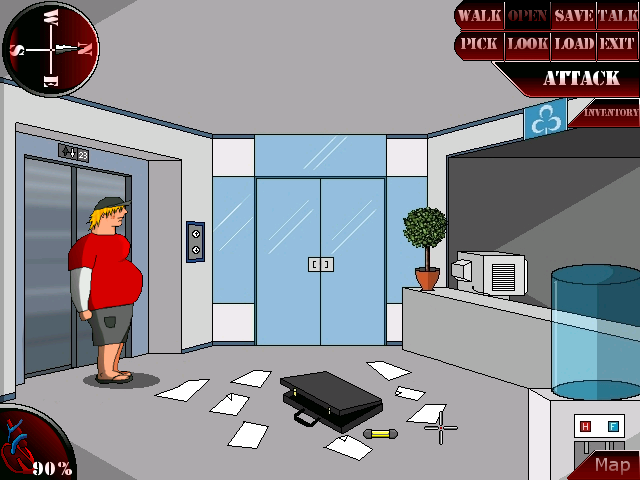 Escape from the Chaotic City (Windows) screenshot: Inside a bank