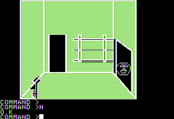 Race for Midnight (Apple II) screenshot: Encountering a Skeleton