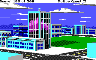 Police Quest 2: The Vengeance (DOS) screenshot: Steelton PD building.