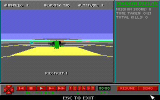 Gunship 2000 (DOS) screenshot: Mission Replay (EGA)