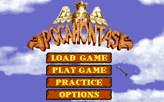 Pocahontas (DOS) screenshot: Main menu
