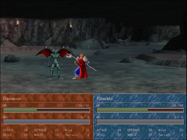 Dragons Battle (Windows) screenshot: in-game screenshot, character attack animation