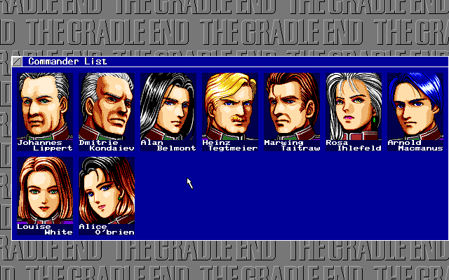 Schwarzschild IV: The Cradle End (PC-98) screenshot: Your commanders