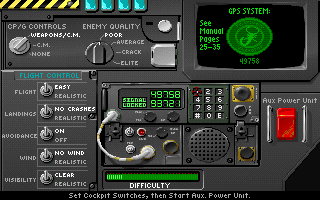 Gunship 2000 (DOS) screenshot: Set Cockpit Switches (MCGA/VGA)