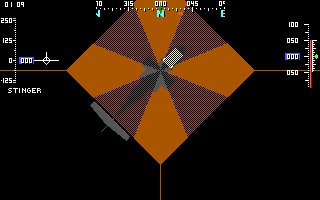 Gunship 2000 (DOS) screenshot: View from upper (EGA)