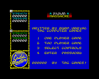 Ninja Massacre (ZX Spectrum) screenshot: Title screen