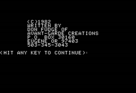 Death Race 82 (Apple II) screenshot: Introduction