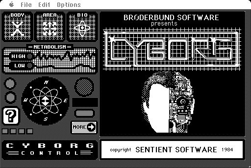 Cyborg (Macintosh) screenshot: Title screen