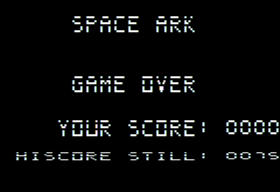 The Space Ark (Apple II) screenshot: Game Over