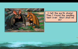 Lost Secret of the Rainforest (DOS) screenshot: Introduction sequence: the broken child of Forest Heart
