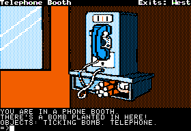Masquerade (Apple II) screenshot: Ahhh! There's a bomb here!