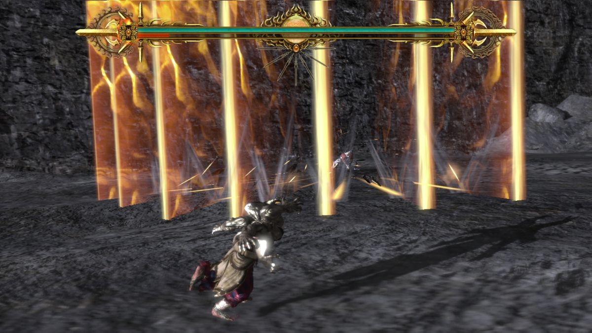 Asura's Wrath (PlayStation 3) screenshot: Getting through boss attack patterns.