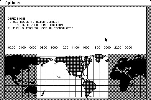 Hacker (Macintosh) screenshot: Setup your home position