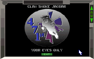 MechWarrior 2: The Clans (Demo Version) (DOS) screenshot: Mission briefing: clan logo.