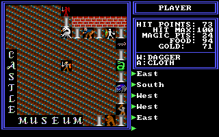 The Kingdom of Syree II: Black Magic (DOS) screenshot: The castle museum is a place to showcase the game's monsters.