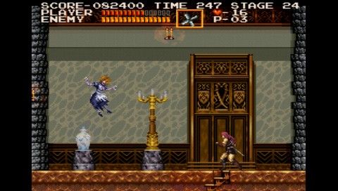 Castlevania Chronicles (PSP) screenshot: Approaching Dracula's lair. These were his women, I guess (Arrange mode)