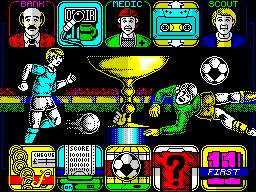 World Soccer (ZX Spectrum) screenshot: Main menu.