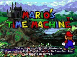 Mario's Time Machine (DOS) screenshot: Title screen