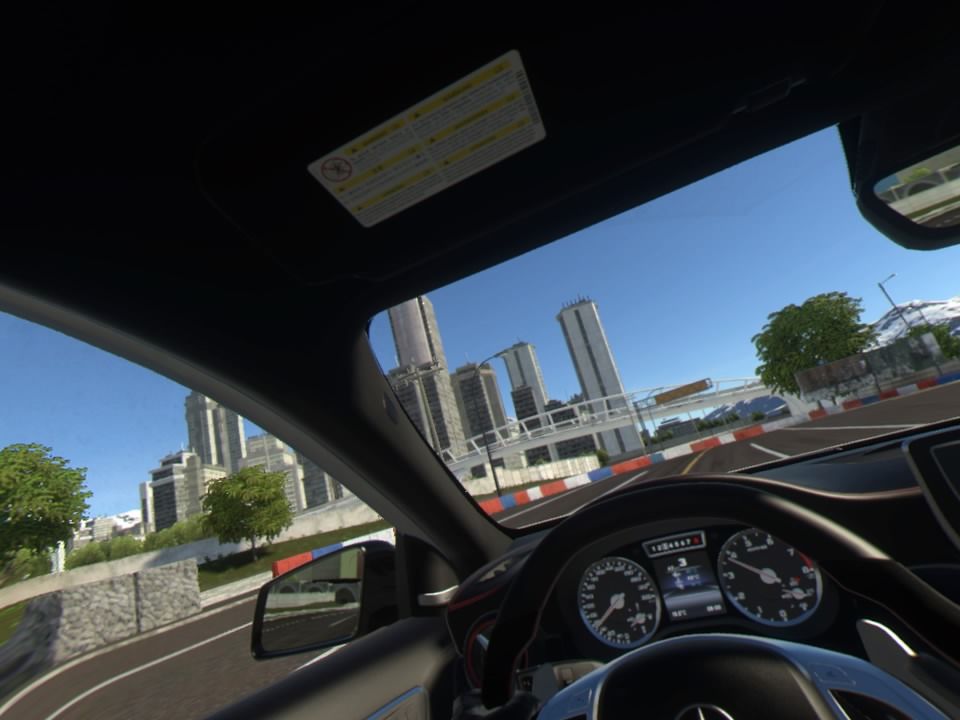 Driveclub VR (PlayStation 4) screenshot: Cruising lets you explore the track and its surrounding without the pressure of having to step on the gas in order to win