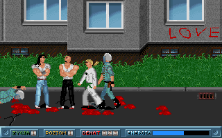 Franko: The Crazy Revenge (DOS) screenshot: Tied new friends