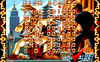 International Ninja Rabbits (DOS) screenshot: High-Scores Table (VGA)