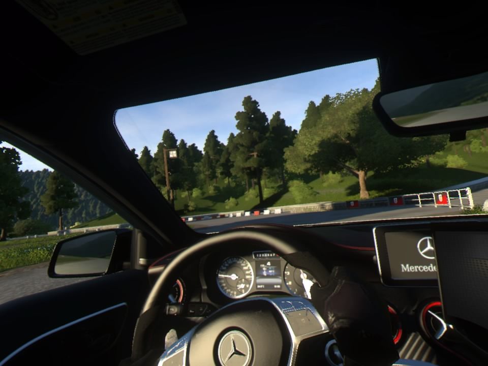 Driveclub VR (PlayStation 4) screenshot: Swerving left