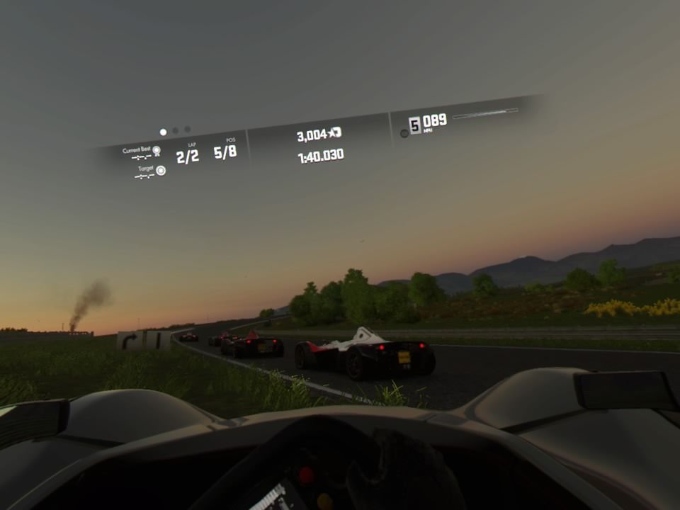 Driveclub VR (PlayStation 4) screenshot: Going off track seriously affects your speed