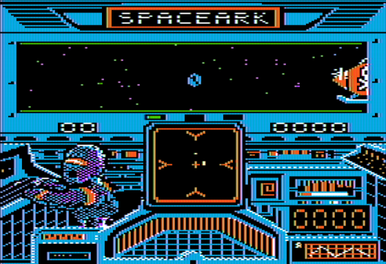 The Space Ark (Apple II) screenshot: Looking at Earth from Above