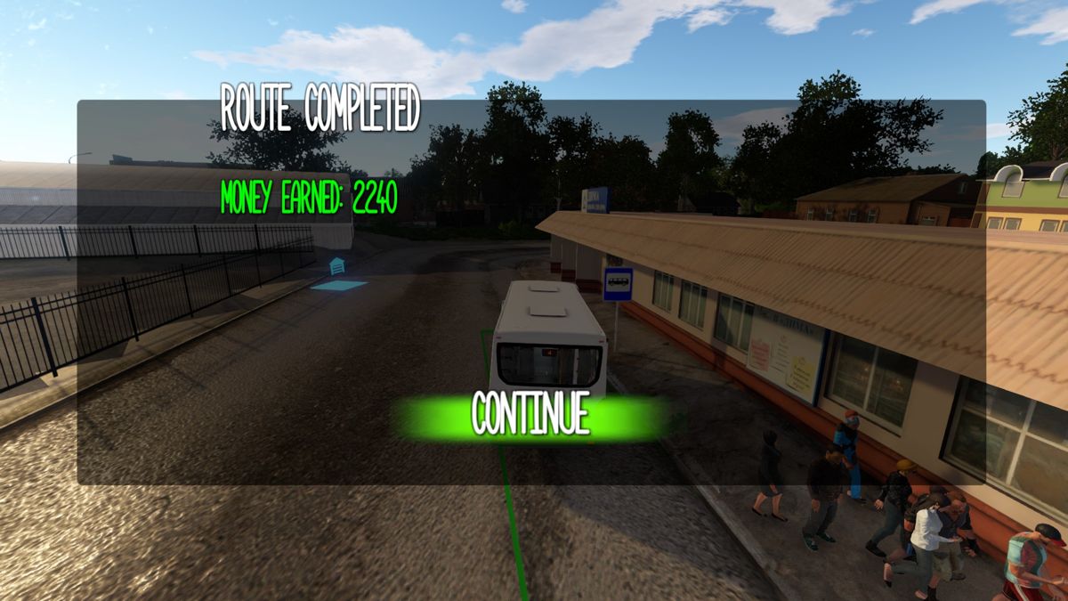 Bus Driver Simulator 19 (Windows) screenshot: Route complete!