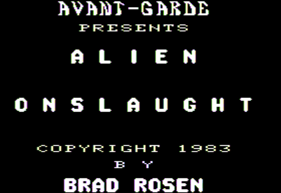 Triple Arcade Insanity (Apple II) screenshot: Alien Onslaught